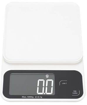 XHTLLO Báscula de Cocina Digital Pantalla táctil de 5 kg Pantalla LCD Báscula para Colgar en la Pared de Alta precisión para Laboratorio de cocción para Hornear, Bandeja Grande