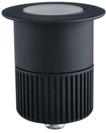 ENOVALITE LED Bodeneinbaustrahler 5W 300lm, 3000K Warmweiß, IP67 | Schwarz, Ø 65x80mm, Aluminium, befahrbar bis 2t, 230V Bodeneinbauleuchte, Außenleuchte, Bodenspot