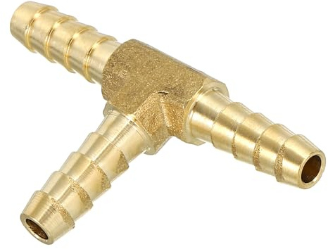 PATIKIL 3 Wege 3/16 Zoll Messing T Stück Wasseranschluss Schlauchtülle | T-Schlauchverbinder Verbindungsstück, Für Wasser Luft Druckluftschlauch Gas Öl Rohr, Messing
