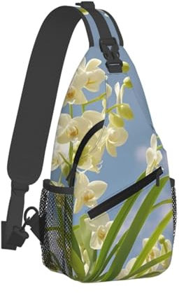 QVUEagriSJ Schultertasche für Herren und Damen, Crossbody-Tasche, für Laufen, Deutscher Schäferhund, Umhängetasche, Brusttasche für Reisen, Sport, Orchidee Flower Fresh Spring, Einheitsgröße,