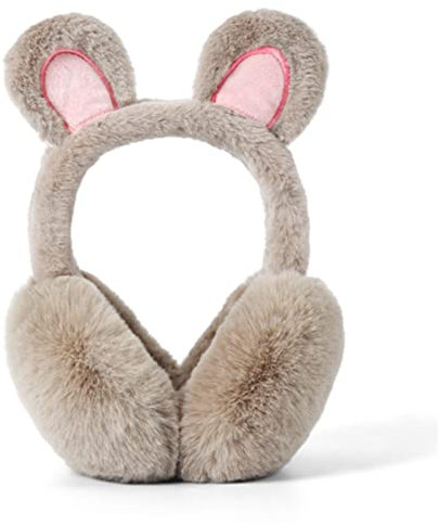 LVUNZJCA Ohrenschützer für Damen Kaninchen-Ohrenschützer Winter Damen warme winddichte Studenten Ohrenwärmer(Braun)