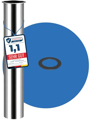 FEINER® Edelstahl Tauchrohr-Verstellrohr 300 mm Universal für Siphon, Verlängerung 1 1/4 Zoll x 300 mm (⌀ 32 mm) geeignet für Röhren-, Flaschen-, Tassen- und Designersiphons + Gratis-Dichtung