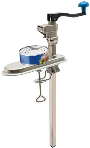 Abrelatas Manual Para Catering, Abrelatas Resistente Con Mango Cómodo, Altura De Mango Ajustable Y Base De Acero Chapada Extraíble, Corte Rápido Y Fácil De Operar, Para Uso Industrial Y Doméstico