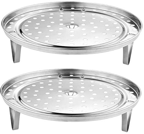 Ciieeo 2stücke Dampfgarer Rack Aus Edelstahl Für Küche Dampfschale Zum Dämpfen Von Lebensmitteln Praktische Tablett Für Fisch Gemüse Und Weitere