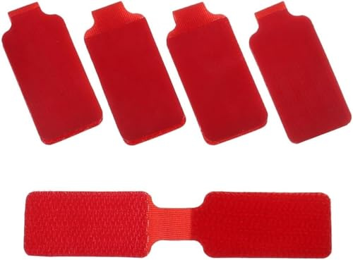 Etiquetas for marcar cables, numeración de cables, 5 piezas de pegatinas de red autoadhesivas impermeables y coloridas for organizar cables eléctricos, etiquetas de identificación(Red Writable)
