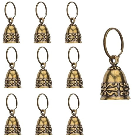Pruojhw Kupferkuhglocke für Handwerk, Kupfer antike Glocken,Hangable Copper Glocken Ornamente für Wind Glocken | 10x dekorative Türklingel -Ornamente für Zuhause, Wohnheim, Garten, Wohnzimmer