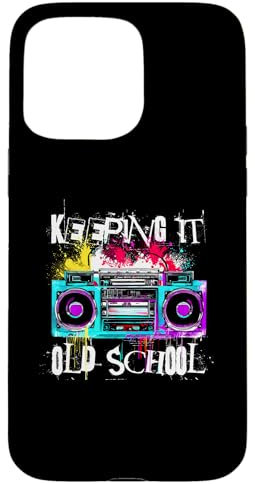 Keeping It Oldschool - Ghetto Blaster Liebhaber klassischer Musik Hülle für iPhone 15 Pro Max