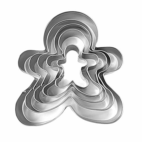 Set di 5 formine a forma di omino di pan di zenzero, strumenti da forno per biscotti, set di coltelli per biscotti a forma di omino di pan di zenzero, pratici taglierine per torte a forma di omino di