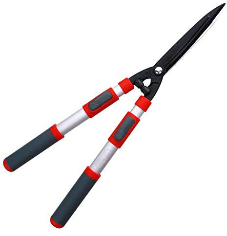 OLSKFUH Cisailles De Jardin Extensibles À Main, Cisailles À Haies Légères, Outil De Coupe D'Arbustes en Buis, Ciseaux Ergonomiques avec Acier SK-5, Lame Dentelée, Poignée en Caoutc,
