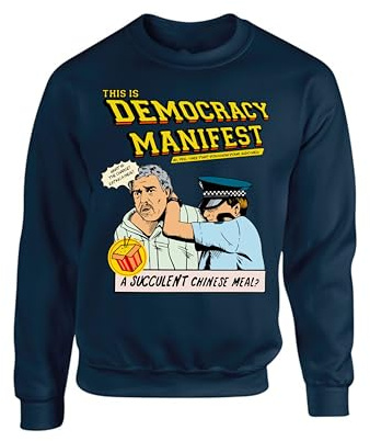Succulent Chinese meal Jumper Funny This Is Democracy Manifest Sweater Fullsleeve Crew neck world Unisex Sweatshirt(XXL, Navy)