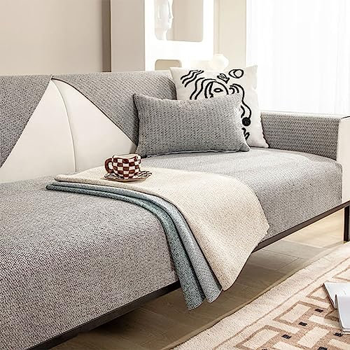 L Form Sofabezug 4 & 3 Sitzer - Antirutsch Baumwolle Leinen Schoner, Hautfreundlich Langlebig Couchdecke, Kratzfest Husse Ecksofa Pflegeleicht
