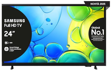 Samsung Smart TV 24'' UE24F6000FUXZT FHD, Hyper Real Processor, HDR & Pur Color, Smart Experience, OTS Lite & Adaptive Sound, SlimLook Design, 2025