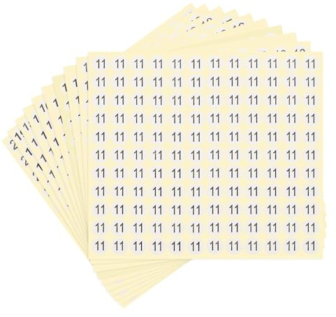 PATIKIL 10 Blätter 1320 Stück Zahlen Aufkleber 11-20, 1.3cm, Rund, Selbstklebende Klebezahlen, Nummer Sticker für Büros Schließfächerheim Klassifikation (Weiß, Schwarz)