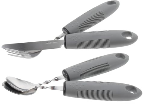 VALICLUD Vajilla Antivibración Utensilios Adaptados Para Personas Mayores Vajilla Antideslizante Para Cubiertos Adaptados Para Temblores Casa