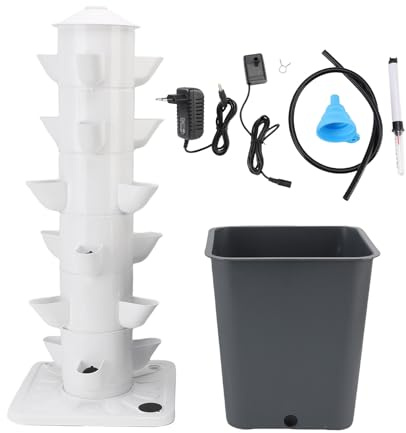 Kit de Système de Culture Hydroponique Vertical, Absence ABS 18 Trous de la Tour Hydroponique de Sauvegarde avec 10L Watertank Plant Germination Kit for Intérieur Gardening