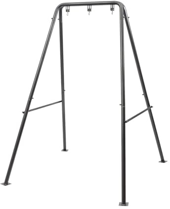 Shalmidor Hängesessel Gestell 118x134x178cm, Indoor & Outdoor Garten Hängesitz, Hängemattengestell, Max Belastung 150 kg, 40mm Rohrdurchmesser Robustes Hängematte Gestell (Schwarz)