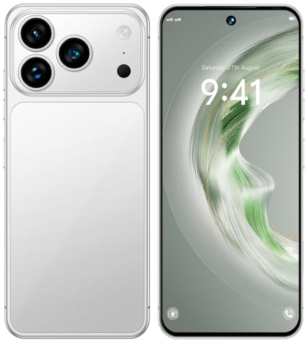 WMDMJT Smartphone étanche d'extérieur I17 Pro Max, Android pour Adolescents/Adultes/Seniors, 16 Go de RAM, 1 to de ROM, Batterie Grande capacité 8 000 mAh, 108 Mpx,Silver-1TB