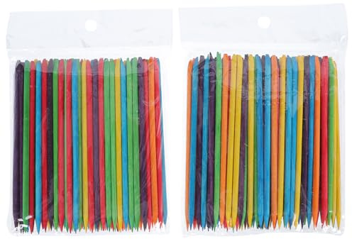 STOBAZA Doppelseitige Manikürestäbchen aus Synthetischem Material in Verschiedenen Farben 2 Stück-pack für Nagelreinigung und Nagelhautentfernung bei Maniküre und Nagel Aktivitäten