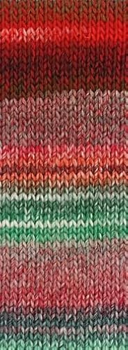 LANA GROSSA Christmas Edition Lurex Big | Dochtgarn mit Farbverlauf in weihnachtlichen Farben | Handstrickgarn aus 60% Schurwolle & 40% Polyacryl | 100g Wolle zum Stricken & Häkeln | 180m Garn FB 202