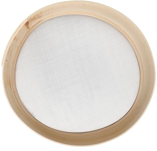 GARVALON Mehlsieb Holz Feines Sieb für Mehl und Puderzucker Beige | Backen und Haushalt, Filters Rückstände Schnell, Klein und Tragbar