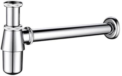 Sifone A Bottiglia Sifone for lavabo da bagno, tappo di scarico a scomparsa con troppo pieno, kit for lavandino, sifone Per Lavandini Da Bagno(No Drain-1)