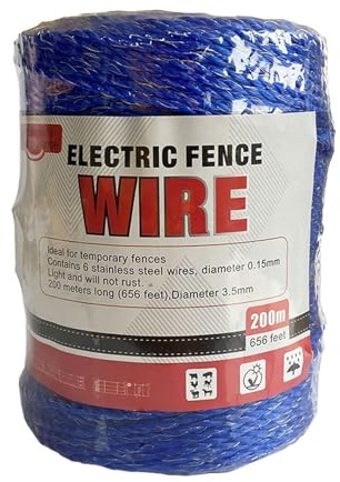 rongweiwang 200 m Rolle Elektrozaun Polywire mit hoher elektrischer Leitfähigkeit für Weide und Tierzaunprojekte