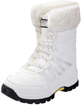 Stivali Canadesi Uomo 2026 Scarpe Trekking Impermeabili Dopo Sci da Neve Bambino Montagna Donna Invernali Scarponi (Bianco,39)