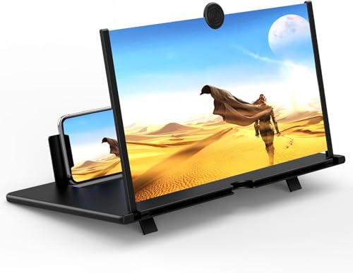 AiMeiteng Amplificador de Pantalla para Movil, 18 Pulgadas HD Lupa para Móvil, 3D Pantalla Aumento movil para Ver Películas y Videos, Lupa Pantalla Plegable para Todos los Smartphones