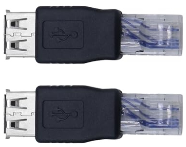 Teron Lot de 2 adaptateurs RJ45 mâle vers USB femelle, adaptateur RJ45 vers femelle, pour routeur ADSL modem avec port USB