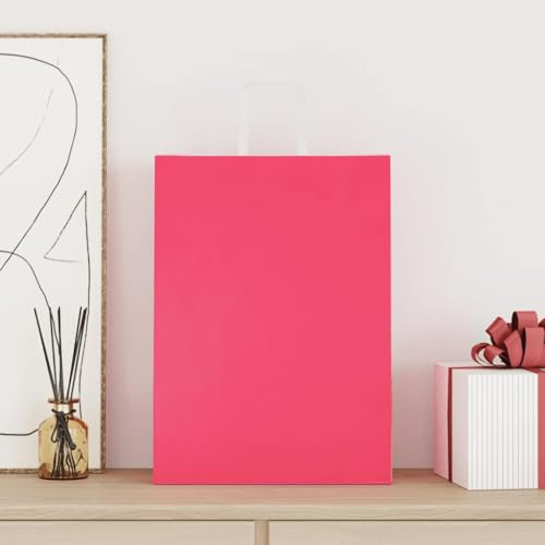 Lumanois Papiertragetaschen 50 STK. mit Henkeln Rosa 32x17x44 cm,3.75kg,4101888