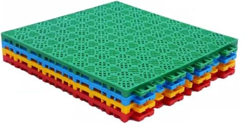 Generico Piastrelle ammortizzanti a Incastro per campi Sportivi all'aperto, Patio, Piscina, Lavanderia, capanno, Garage, pavimentazione per roulotte (Verde 1L x 1W x 1Th cm)