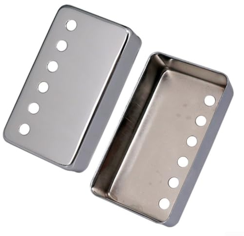 Langlebige Humbucker-Tonabnehmerabdeckung aus Metall für LP-Stil E-Gitarre mit 50 mm oder 52 mm Abstand in Silber- und Schwarztönen (50 mm Silber)
