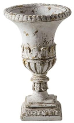 MagiDeal Vintage Vase Vaso Anfora d'Ispirazione Classica Centrotavola con Piedistallo in Ossido di Magnesio Finitura Consumata Adatto per Fiori Secchi Rami, A3200