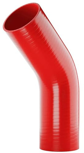45 degree Silicone Turbo and Coolant Reinforced Hose Elbow ID: 90mm - Red