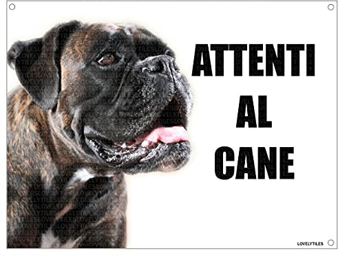 BOXER attenti al cane mod 3 TARGA cartello IN METALLO (20X30)