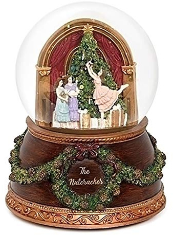 Nutcracker Glitterdome 6 x 4.5 Resin 100MM Snow Globe Plays The Nutcracker Ballet, Christmas