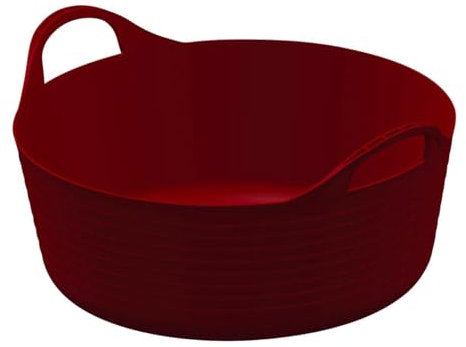 Kerbl Trog FlexBag rot (Flexibler Futtertrog, Müslischüssel, Fassungsvermögen 15 Liter, Futtereimer mit Zwei Griffen) 3210247