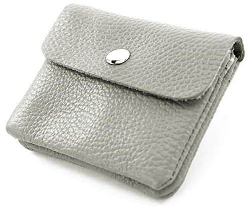 modamoda de P09 Damen Münzgeldbörse Geldbörse Portemonnaie Klein Leder Made in Italy P09, Farbe:Telegrau