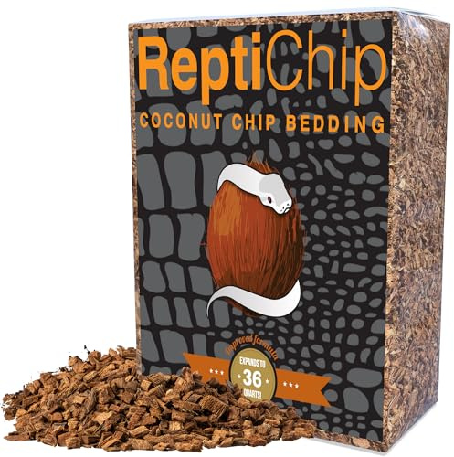 ReptiChip Reptile Bedding Loose Coconut Chip 36 Quart Coco Husk Substrate Mulch for Snake Habitat, Ball Python Terrarium, Turtle Tanks, Tortoise Enclosure