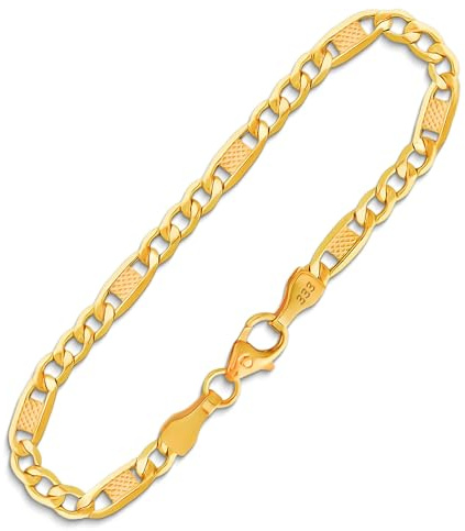 EDELIND Goldarmband Damen Herren 333 585 Echtgold 3.5 mm - Fantasiekette Gelbgold & Bicolor 18-24 cm Länge - auch 375 750 Gold Armkette mit Geschenkbox