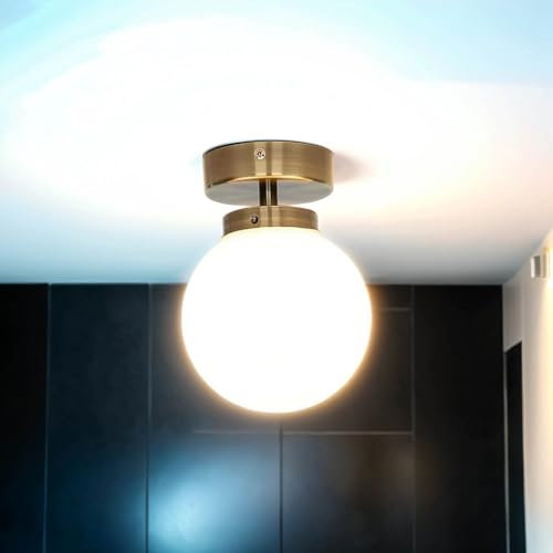 Licht-Erlebnisse Plafoniera da bagno sfera in metallo vetro in ottone 1x G9 variabile bagno corridoio interno lampada da soffitto illuminazione senza tempo compatta