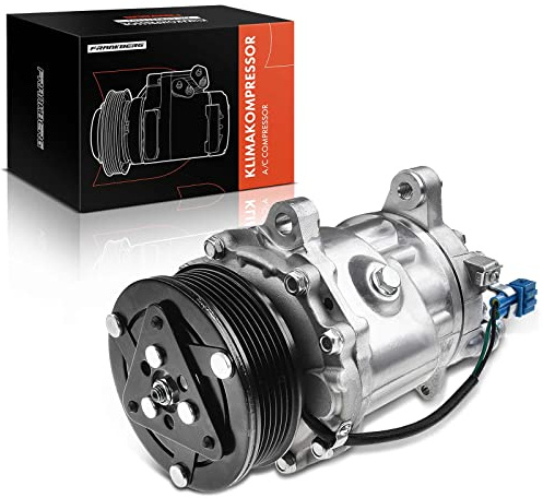 Frankberg Klimaanlagen Kompressor mit Kupplung Kompatibel mit Arosa 6H | Kompatibel mit Polo 6N2 Polo 6N1 55 Polo 6N1 100 Ibiza II 6K1 Lupo 60 6X1 Replace# 6N0820803B, inkl. Öl vorbereift