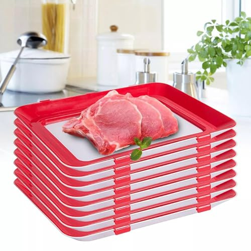 LENJKYYO 8X Aufschnittdose Stapelbox Aufschnittbox Frischhaltedose Wurst Behälter Aufschnittdose Tablett Set Frischhaltedosen Aufschnitt Frischhaltebox Aufschnittdose