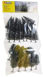 NOCH Mischwald, 25 Bäume für Modellbau, 6,5-15 cm hoch, ideal für Spurweiten H0, TT