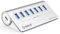 USB C Hub, ORICO USB C 3.2 GEN 1 Hub, 7-Port Aluminium USB Verteiler mit 1M Typ C Kabel, 5Gbps, USB Splitter mit 5V/3A Netzteil Typ C Port für iMac, iMac Pro, Desktop