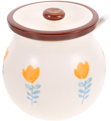 Kichvoe Piccolo Barattolo Per Condimenti Barattolo Per Spezie Contenitore Per Condimenti Domestici Elegante in Ceramica Delicato Da Scrivania Forniture Per Casa Compatto e Leggero
