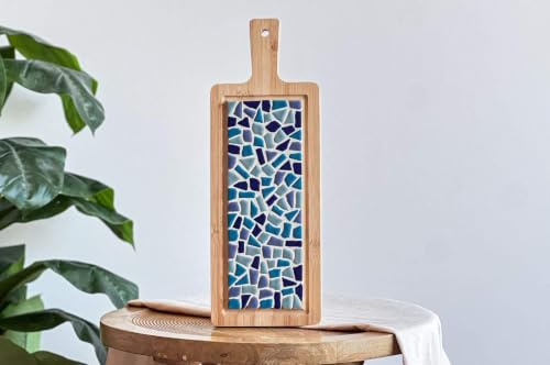 Little Creations Mosaik Servierbrett Blau | Bastelset Erwachsene | DIY set Erwachsene | 40 cm