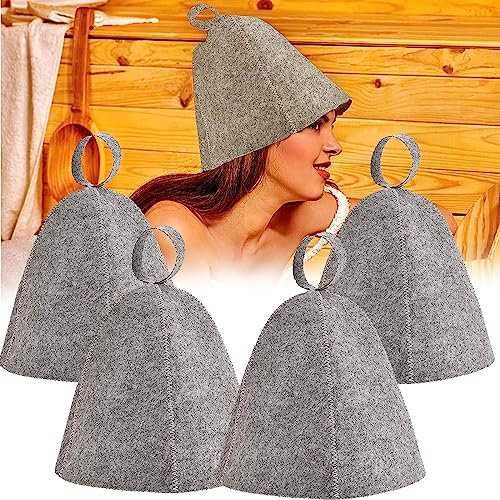 Cappello Da Sauna, 4 Pezzi Cappello In Feltro Cuffia Sauna Cappello Da Sauna Cappello In Feltro Cuffia Sauna Cuffia In Feltro Accessori Sauna Cappello Sauna Bagno Cuffia Doccia per Uomo e Donna