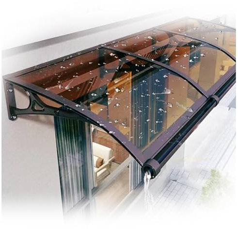 Vordach Für Haustür, Mit Seitenteil Rinne Aluminium Metallgestell Vordach Regenschutz Balkon,23 * 47(60 * 120cm)