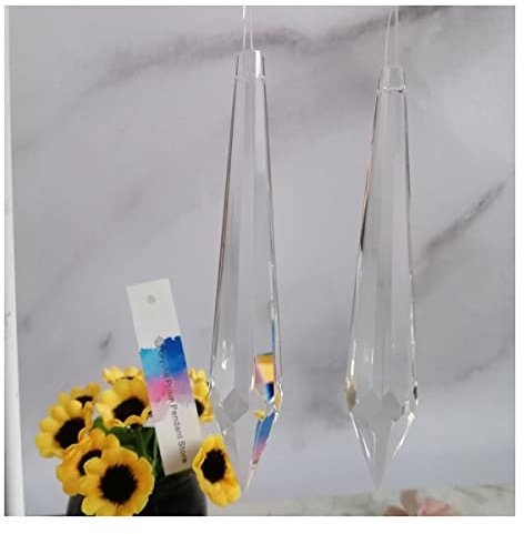 Chandelier Crystal Prisms Pendants 2pcs 120mm Faceted Icicle U Drop Crystal Pendant Prism Lamp Lighting Hanging Party Parts Chandelier Crystal Prisms Pendants